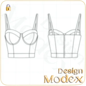 کراپ تاپ بندینک دار فلت لایه باز برای طراحی لباس  F03EP001N001