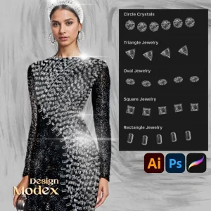 مجموعه براش آماده جواهرات برای تصویرسازی - B01J001