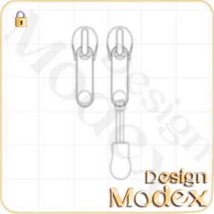 سرزیپ فلت لایه باز  برای طراحی لباس F01ZP021