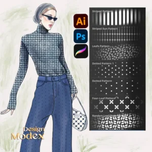 مجموعه براش آماده پترن پارچه B01P001 برای تصویرسازی