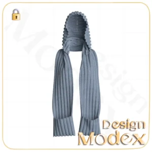 مدل سه بعدی شال گردن C12N028 برای فریلنسرهای طراحی لباس