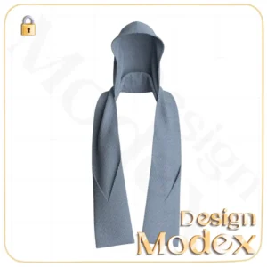 مدل سه بعدی شال گردن C12N029 برای فریلنسرهای طراحی لباس