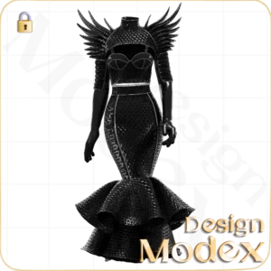 مدل سه بعدی لباس آوانگارد زنانه C11N001 برای طراحان لباس