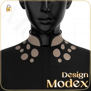 مدل سه بعدی یقه ایستاده زنانه C08N027 برای فریلنسرهای طراحی لباس