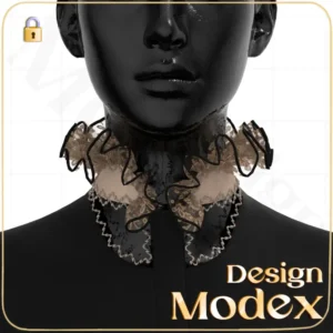 مدل سه بعدی یقه ایستاده زنانه C08N028 برای فریلنسرهای طراحی لباس