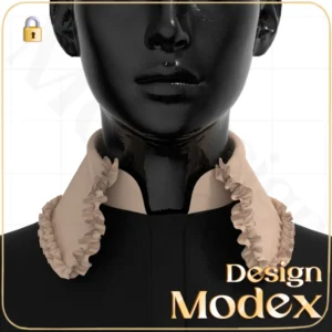 مدل سه بعدی یقه شومیز زنانه C08N018 برای فریلنسرهای طراحی لباس
