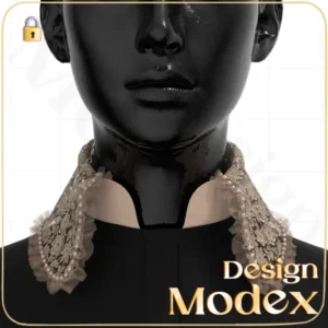 مدل سه بعدی یقه شومیز زنانه C08N019 برای فریلنسرهای طراحی لباس