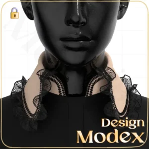 مدل سه بعدی یقه شومیز زنانه C08N020 برای فریلنسرهای طراحی لباس