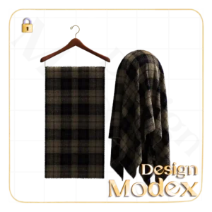 متریال پارچه پشمی چهارخانه C11N010 برای لباسهای سه بعدی