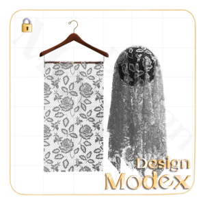 متریال پارچه گیپور طرح گل رز C11N003 برای لباسهای سه بعدی