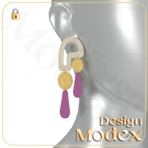 مدل سه بعدی گوشواره C12N047 برای فریلنسرهای طراحی لباس