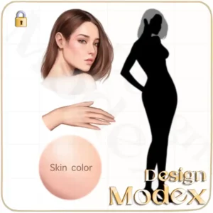 فیگور رنگی زنانه FC01FIG005 برای تصویر سازی لباس