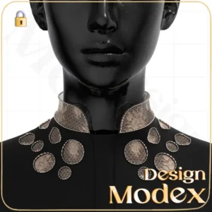 مدل سه بعدی یقه ایستاده زنانه C08N022 برای فریلنسرهای طراحی لباس