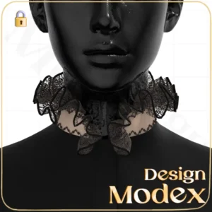 مدل سه بعدی یقه ایستاده زنانه C08N025 برای فریلنسرهای طراحی لباس