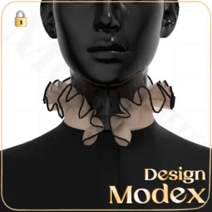 مدل سه بعدی یقه ایستاده زنانه C08N026 برای فریلنسرهای طراحی لباس