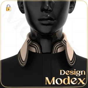 مدل سه بعدی یقه شومیز زنانه C08N021 برای فریلنسرهای طراحی لباس